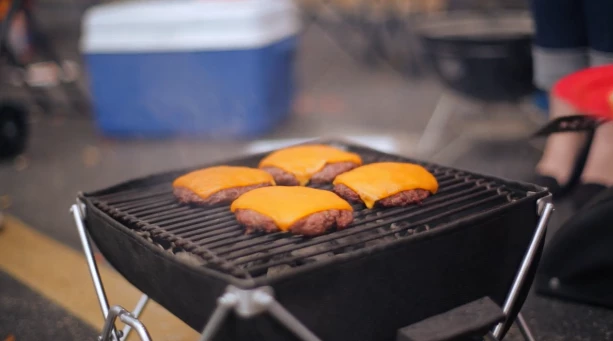 The backpack-friendly foldable GoBQ fabric grill